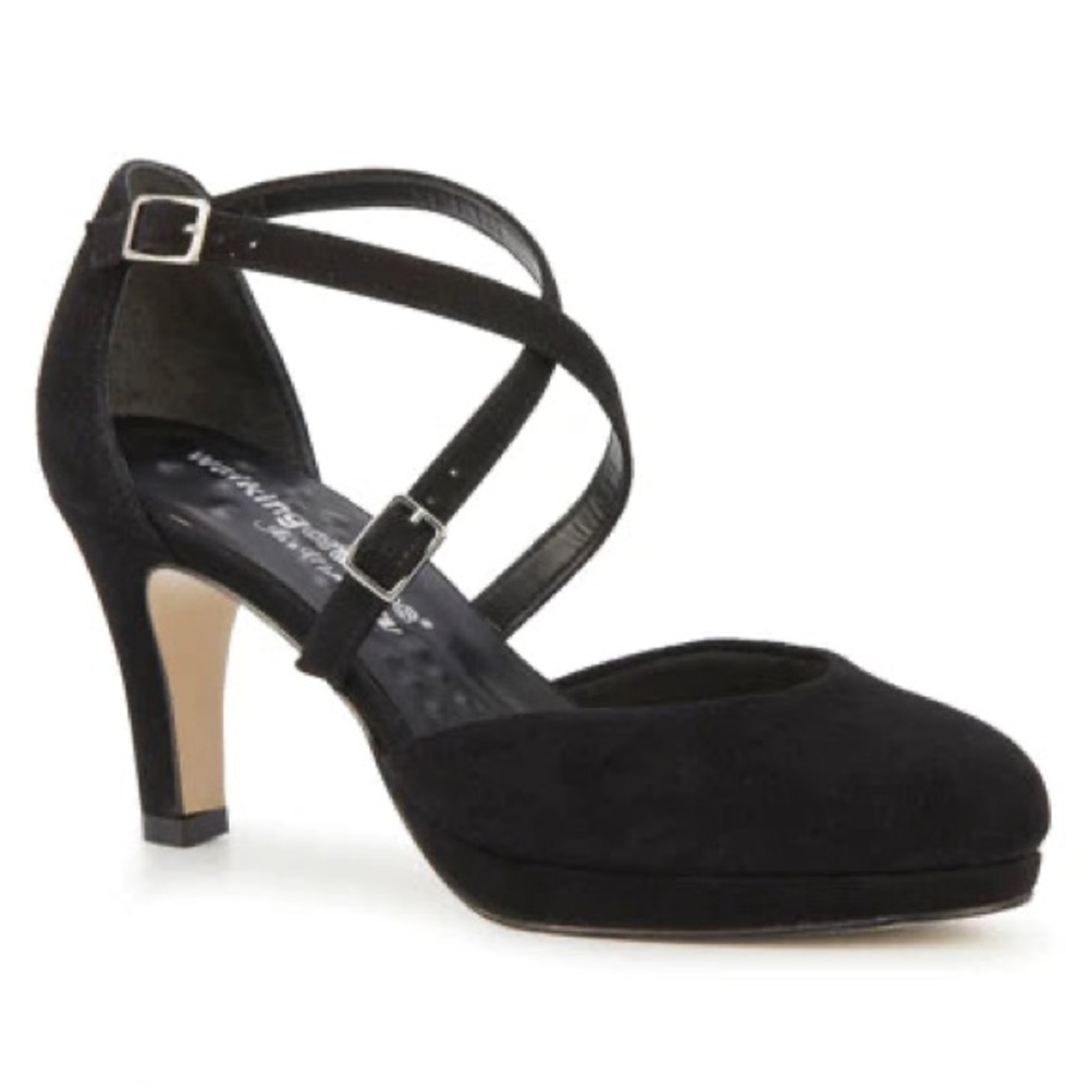 Walking Cradles Pammy Platform Heel Black Suede
